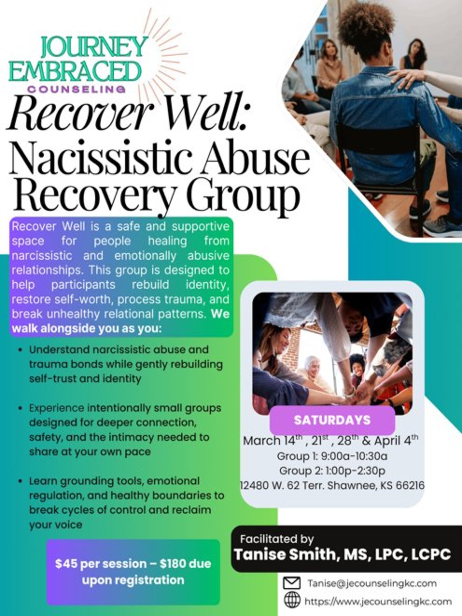 Recover Well: Narcissistic Abuse Recovery Group Flyer