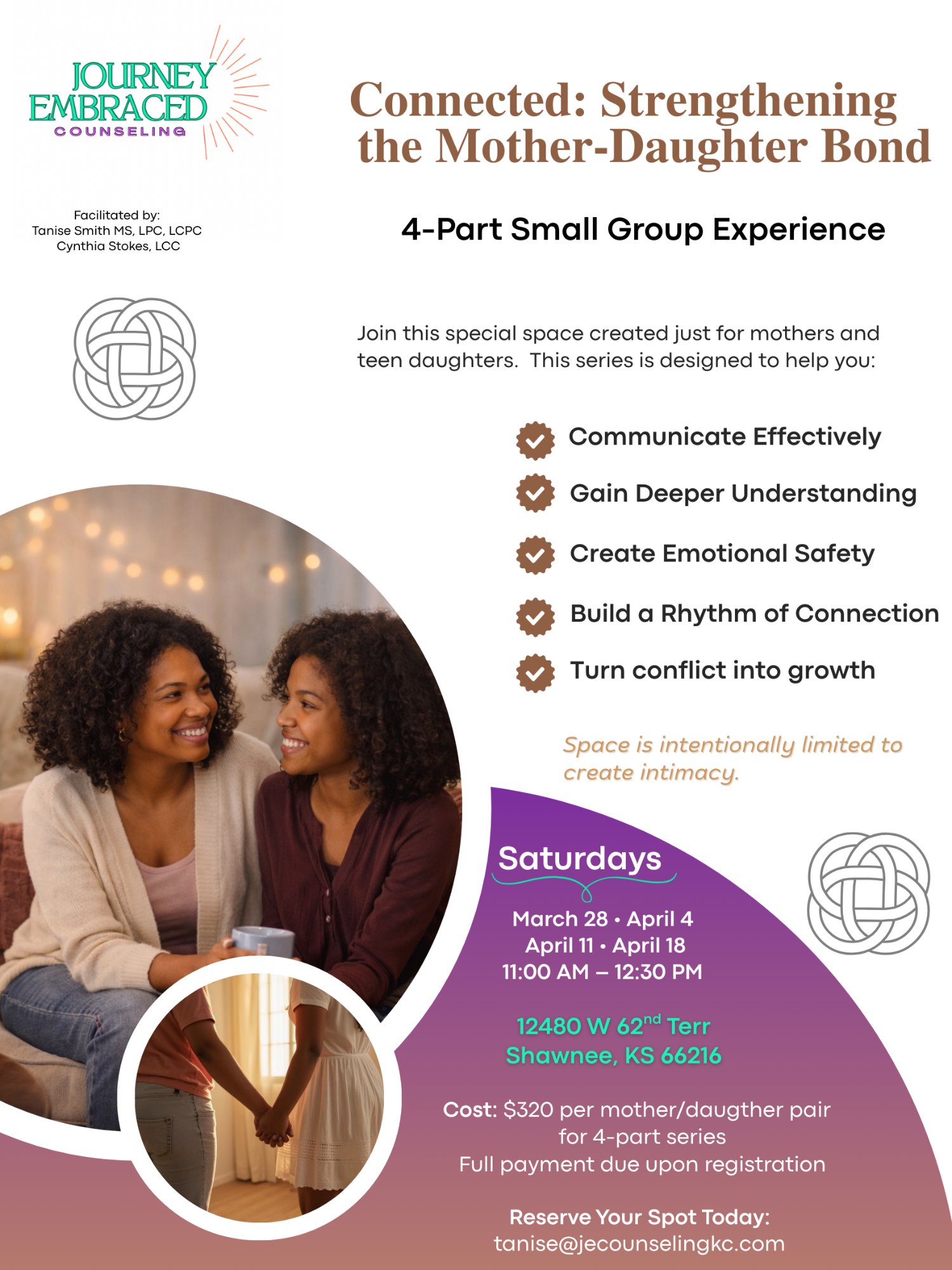 Connected: Strengthening the Mother-Daughter Bond — 4-Part Small Group Experience Flyer