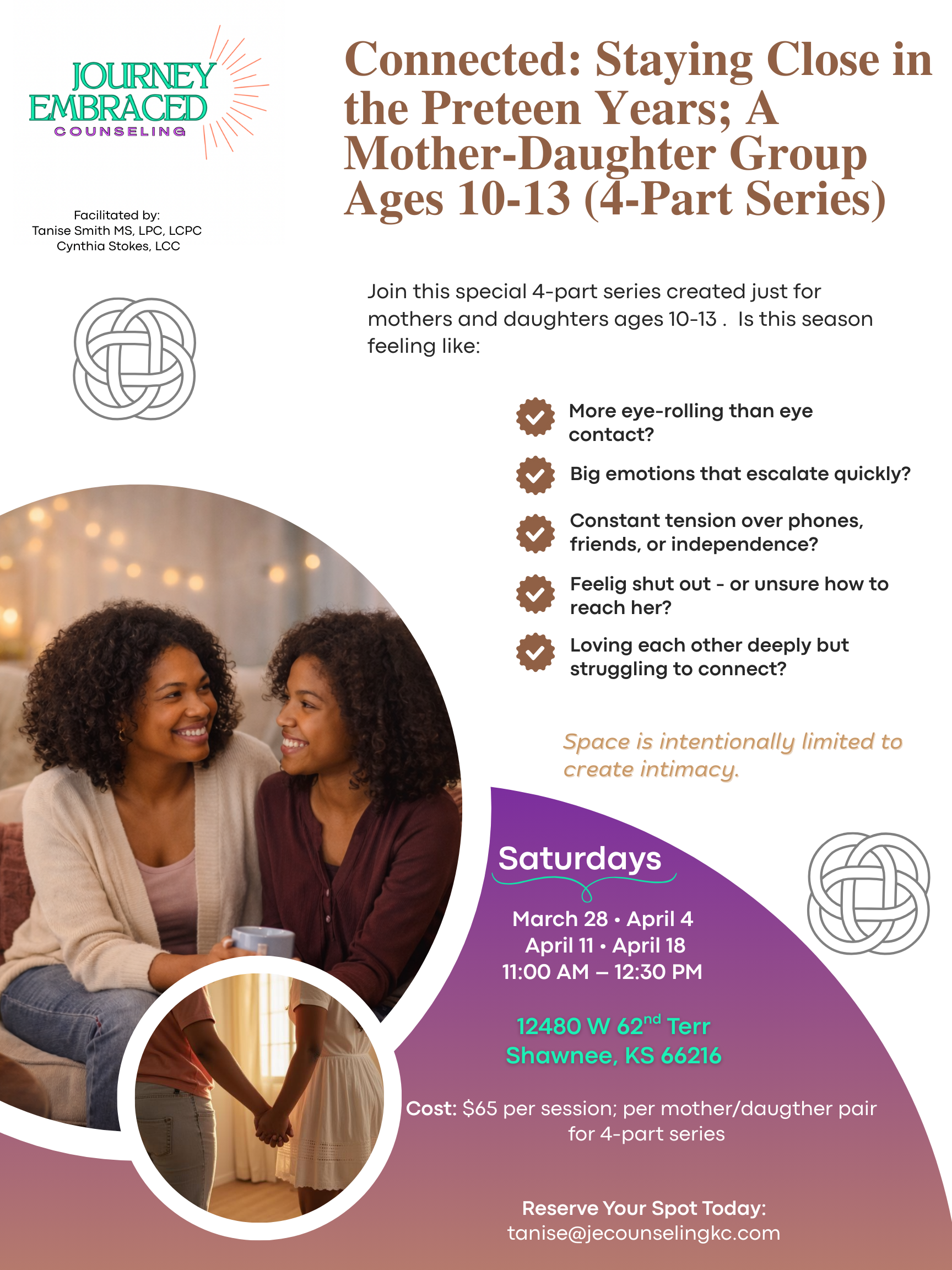 Connected: Strengthening the Mother-Daughter Bond — 4-Part Small Group Experience Flyer